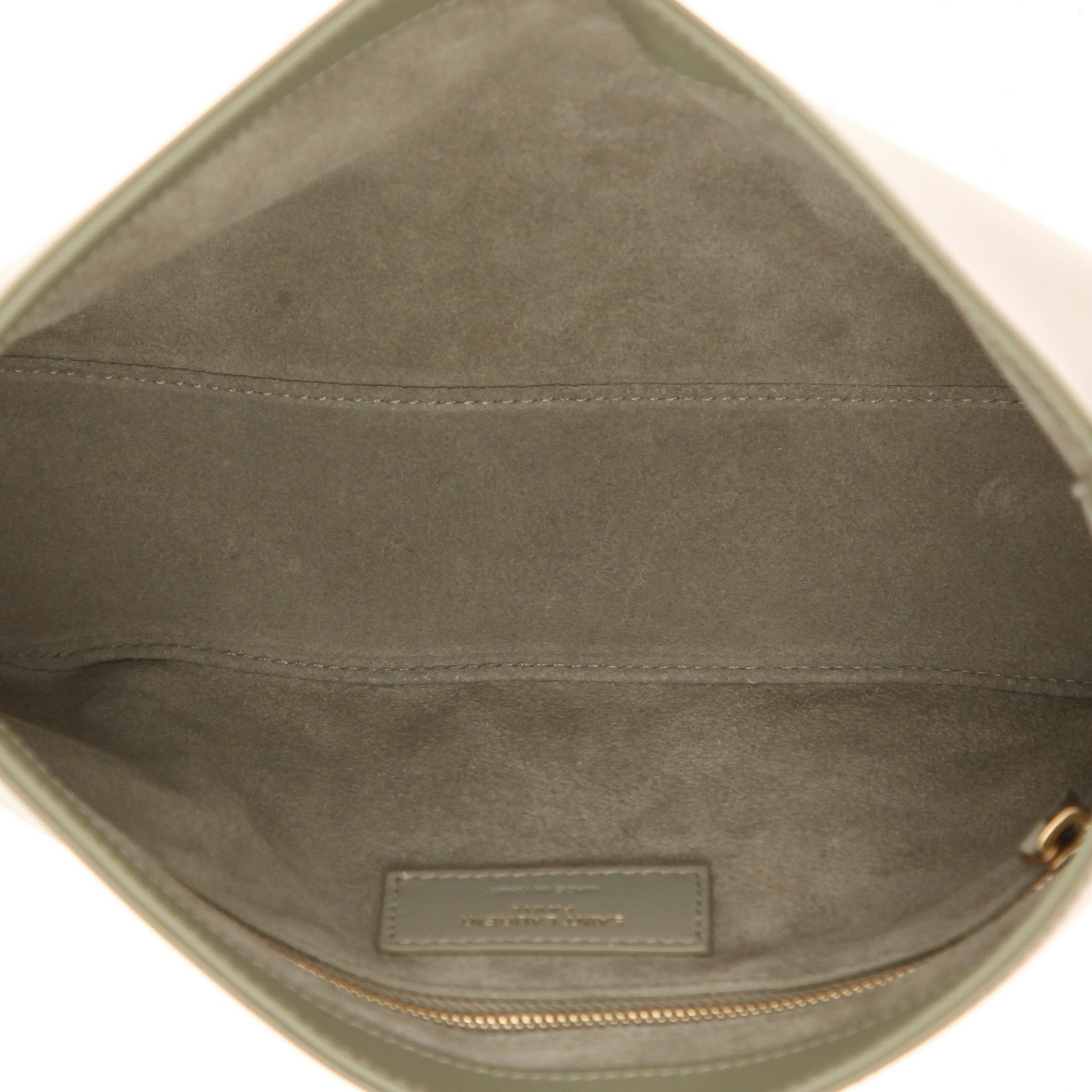 Bolso de mano Saint Laurent 5 à 7 en cuero verde - Detail D3
