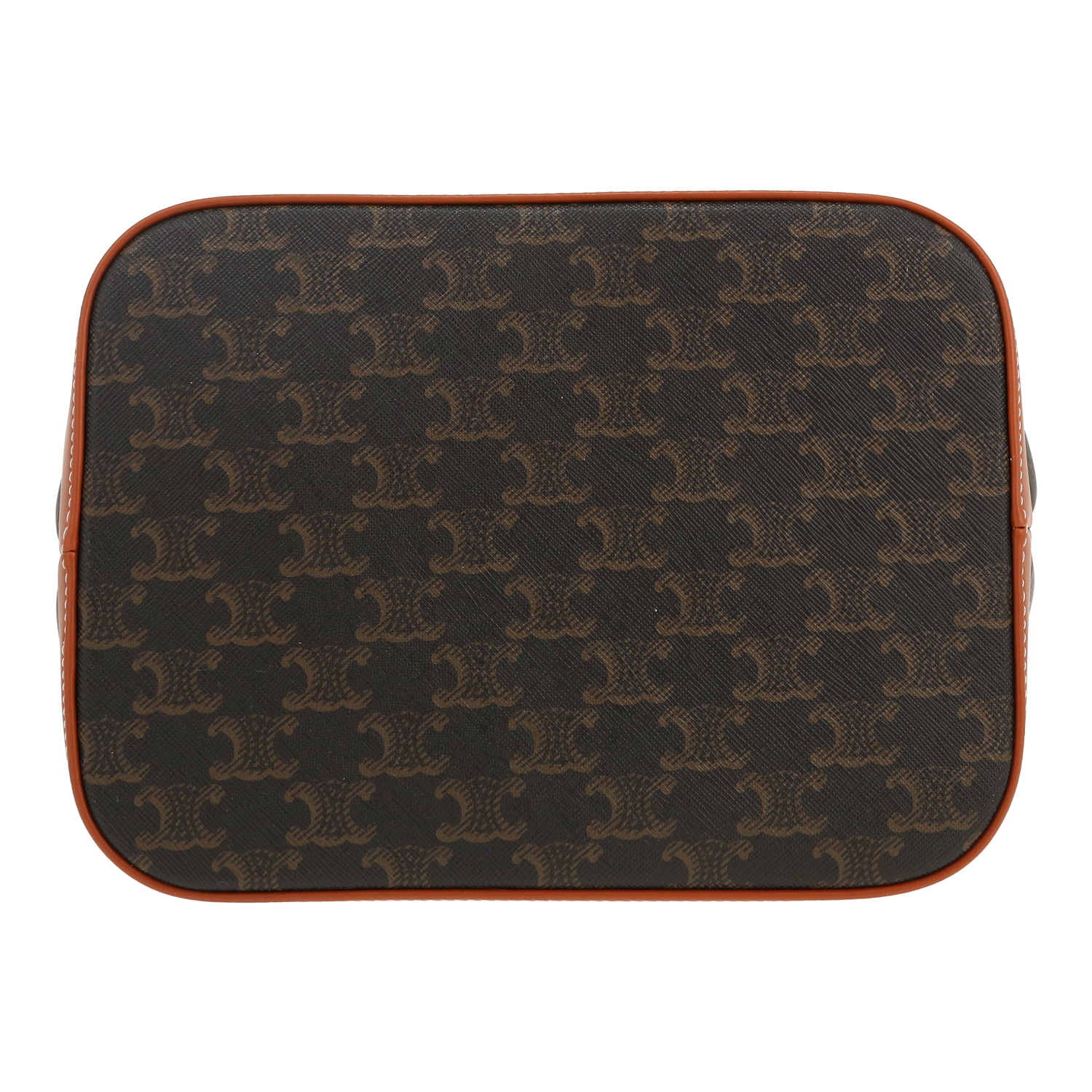 Sac bandoulière Celine  Seau moyen modèle  en toile monogram et cuir marron - Detail D1