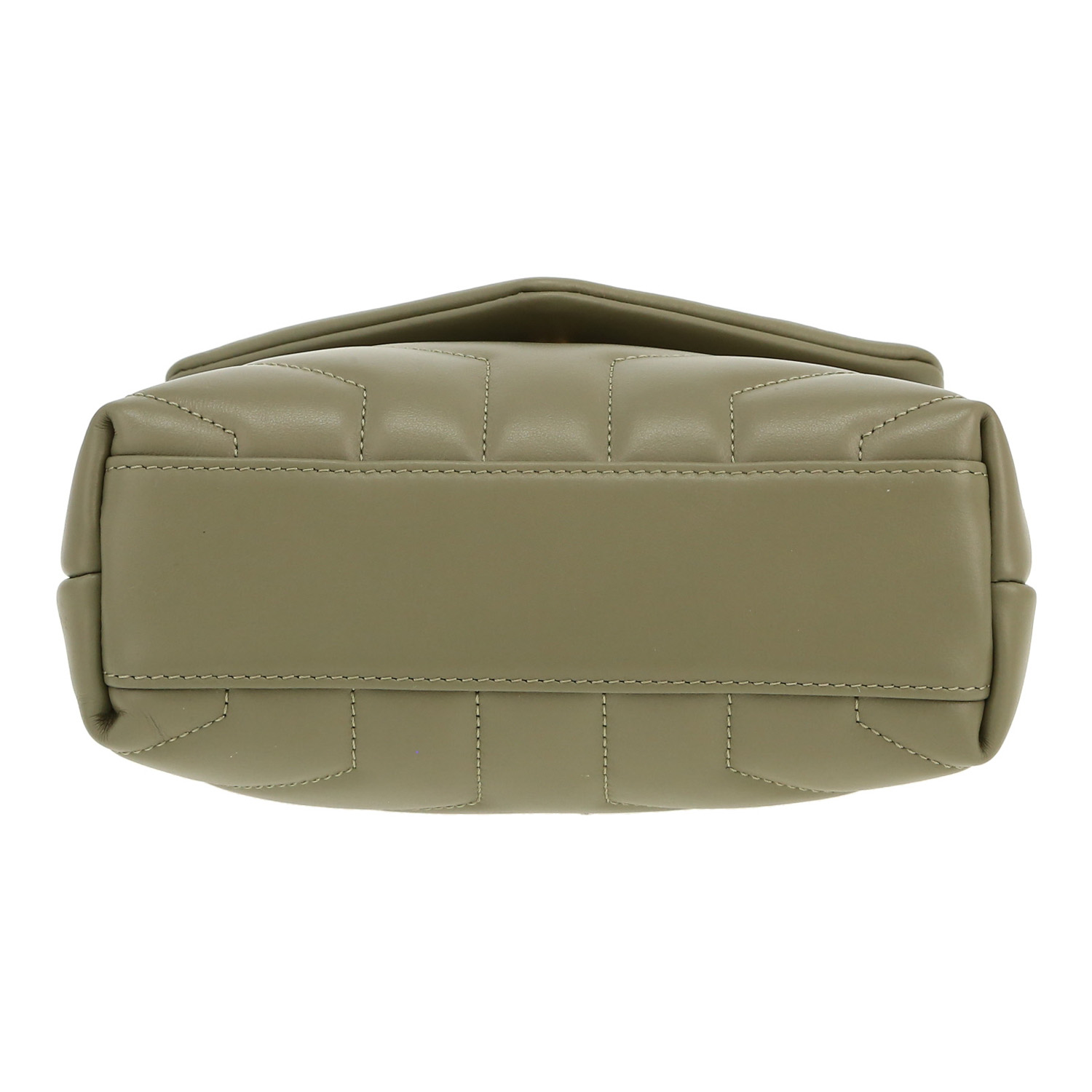 Borsa a tracolla Saint Laurent  Toy Loulou in pelle trapuntata verde Mandorla - Detail D1