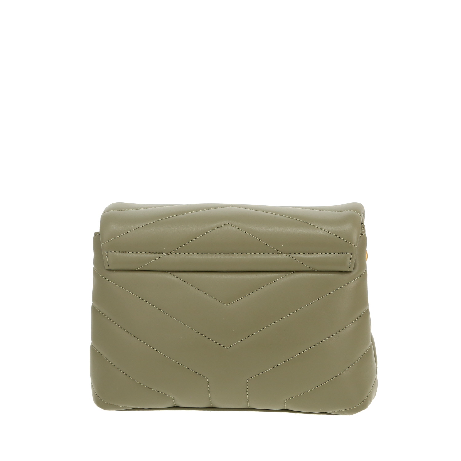 Borsa a tracolla Saint Laurent  Toy Loulou in pelle trapuntata verde Mandorla - Detail D4