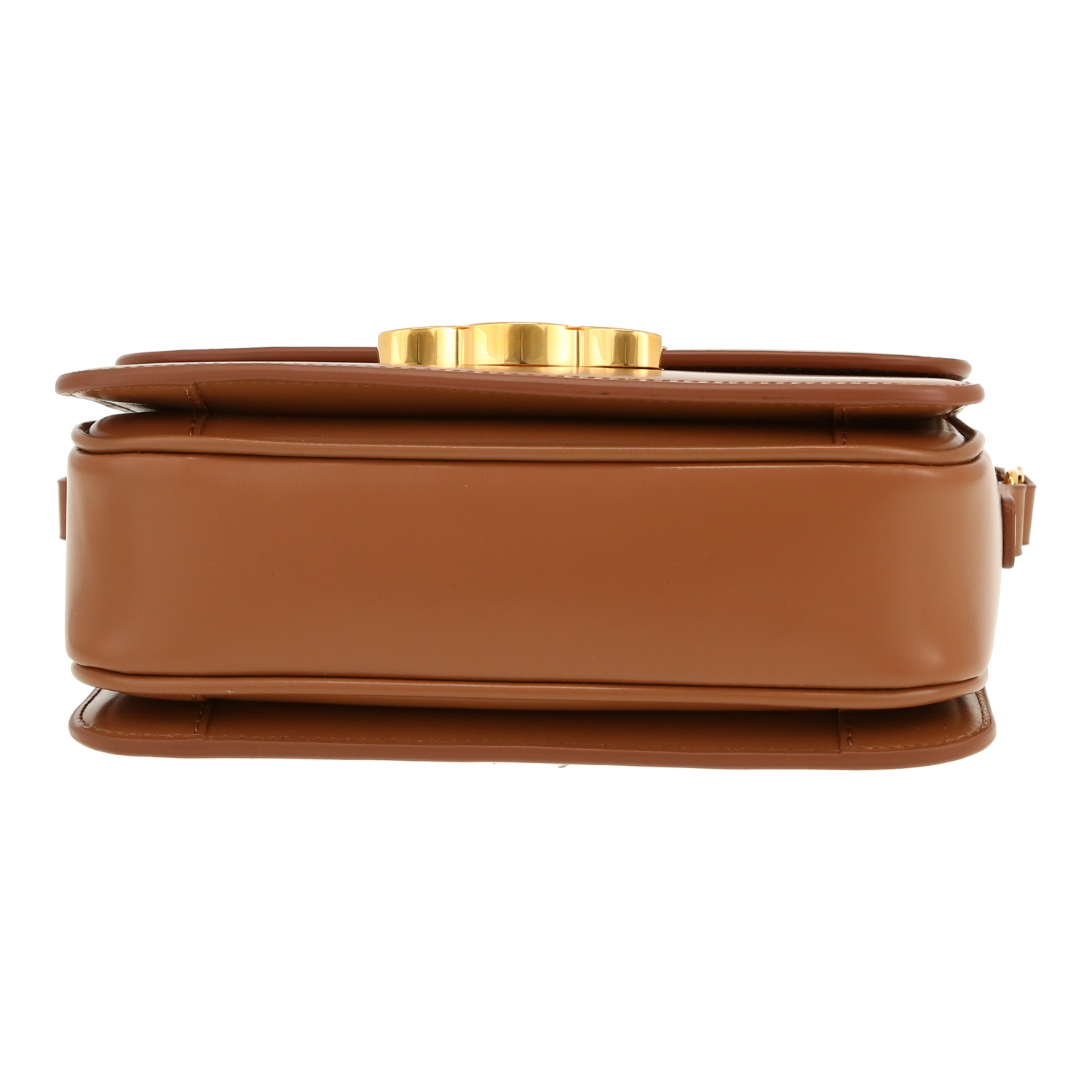 Sac bandoulière Celine  Triomphe Teen en cuir marron-glacé - Detail D1