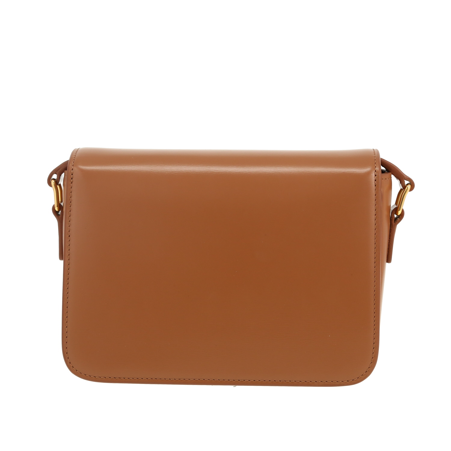 Celine  Triomphe Teen shoulder bag  in brown leather - Detail D4