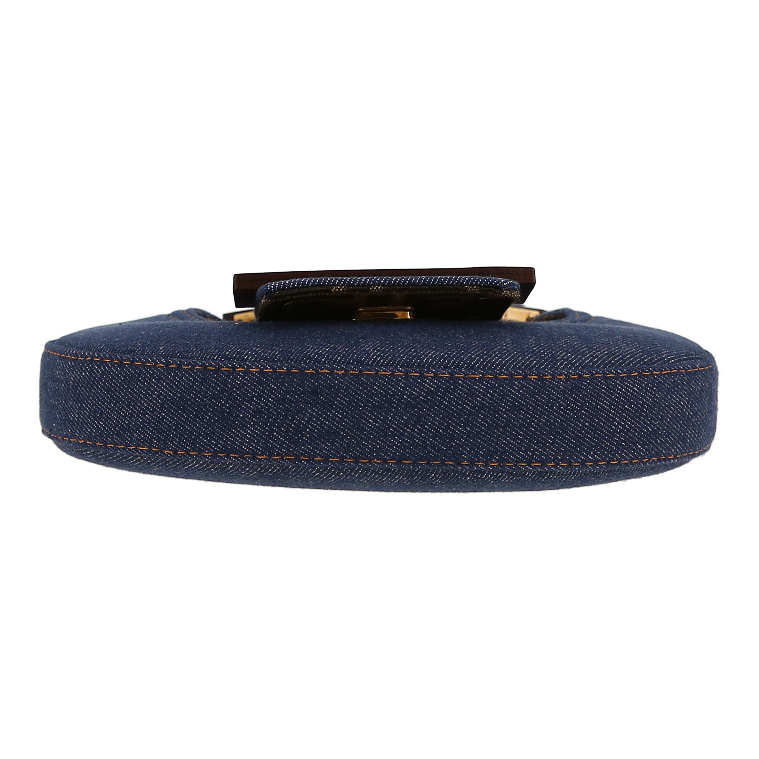 Fendi Cookie mini handbag in blue denim canvas - Detail D1