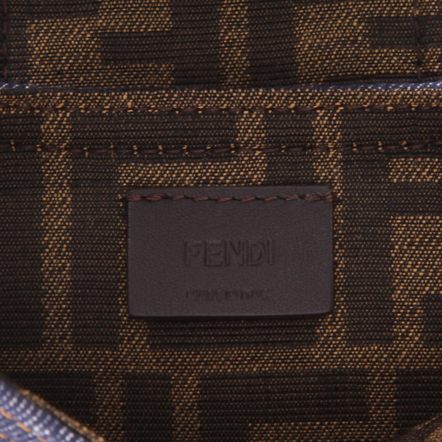 Fendi Cookie mini handbag in blue denim canvas - Detail D2