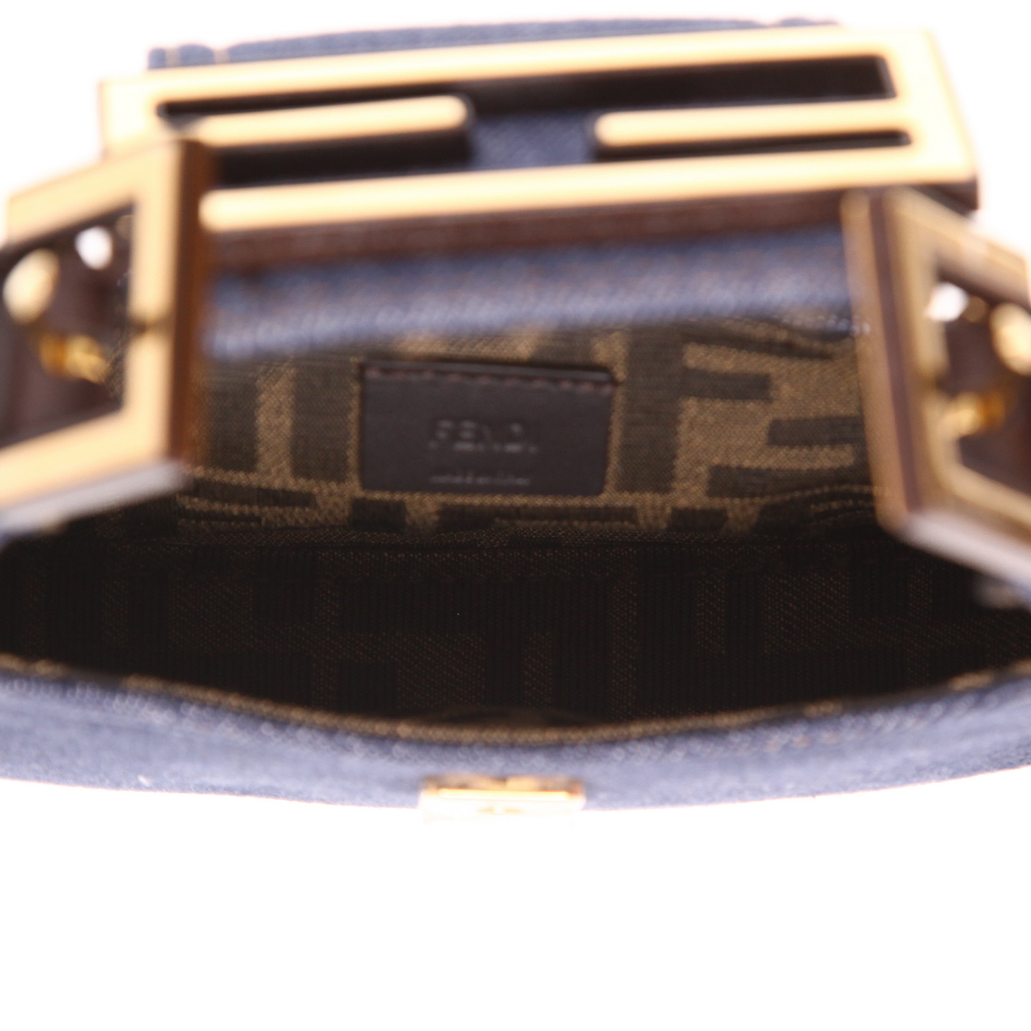 Sac à main Fendi  Cookie mini  en toile denim bleue - Detail D3