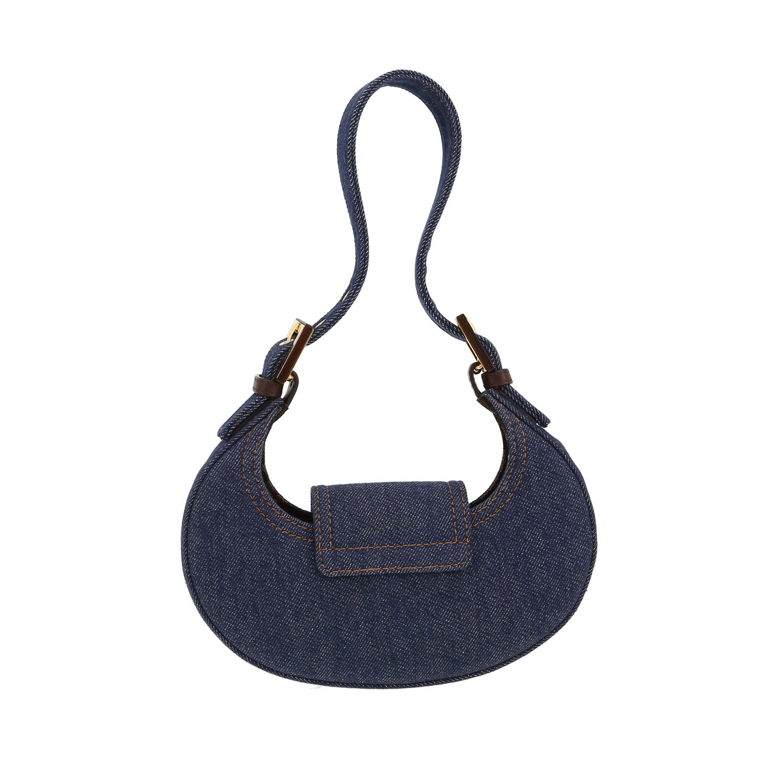 Fendi Cookie mini handbag in blue denim canvas - Detail D4