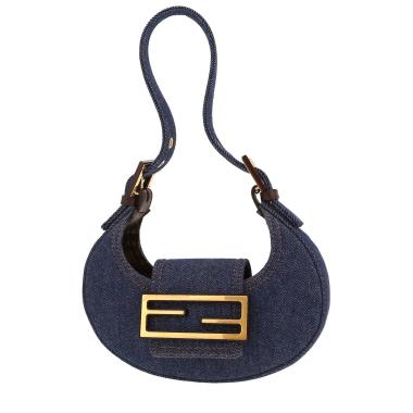Borsa Fendi  Cookie mini  in tela denim blu