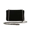 Chanel   shopping bag  in grey, black and white canvas  and black jersey - Detail D4 thumbnail