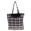 Chanel   shopping bag  in grey, black and white canvas  and black jersey - Detail D5 thumbnail