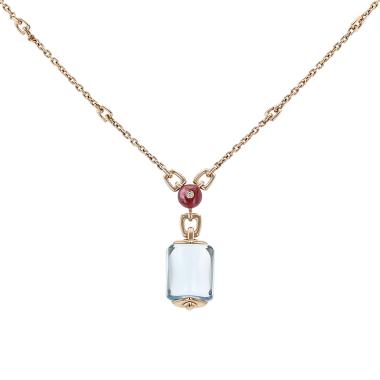Bulgari Musa necklace in pink gold, topaz and tourmaline