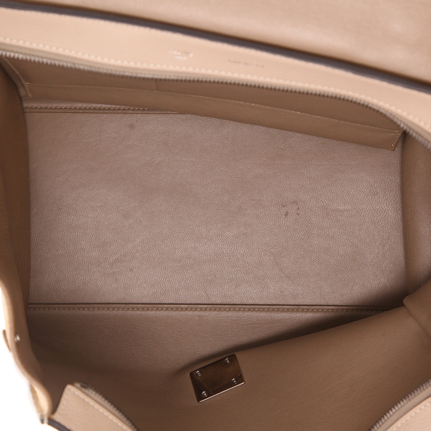 Borsa Celine  Trapeze in pelle beige e Veau velours beige - Detail D3