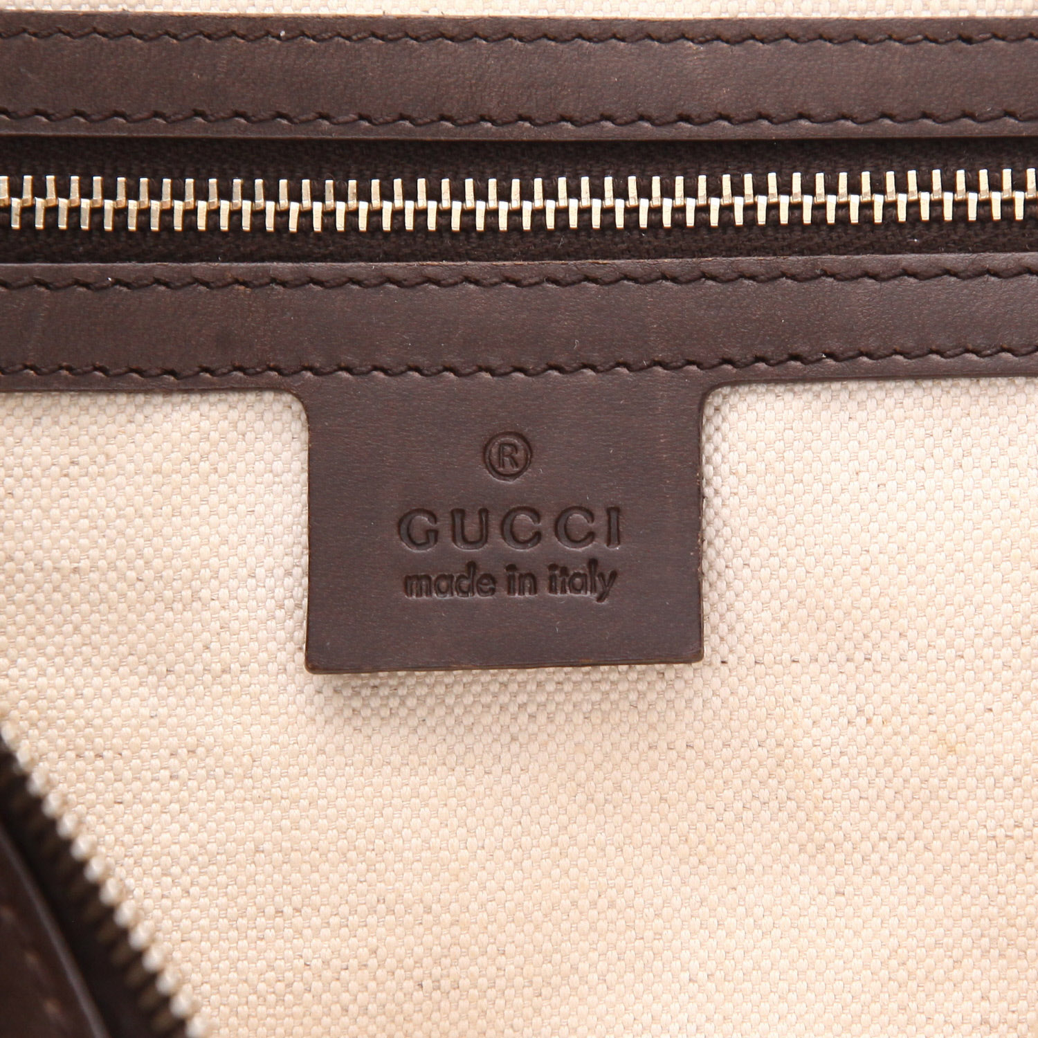 Gucci Boston handbag in beige "sûpreme GG" canvas and brown leather - Detail D2