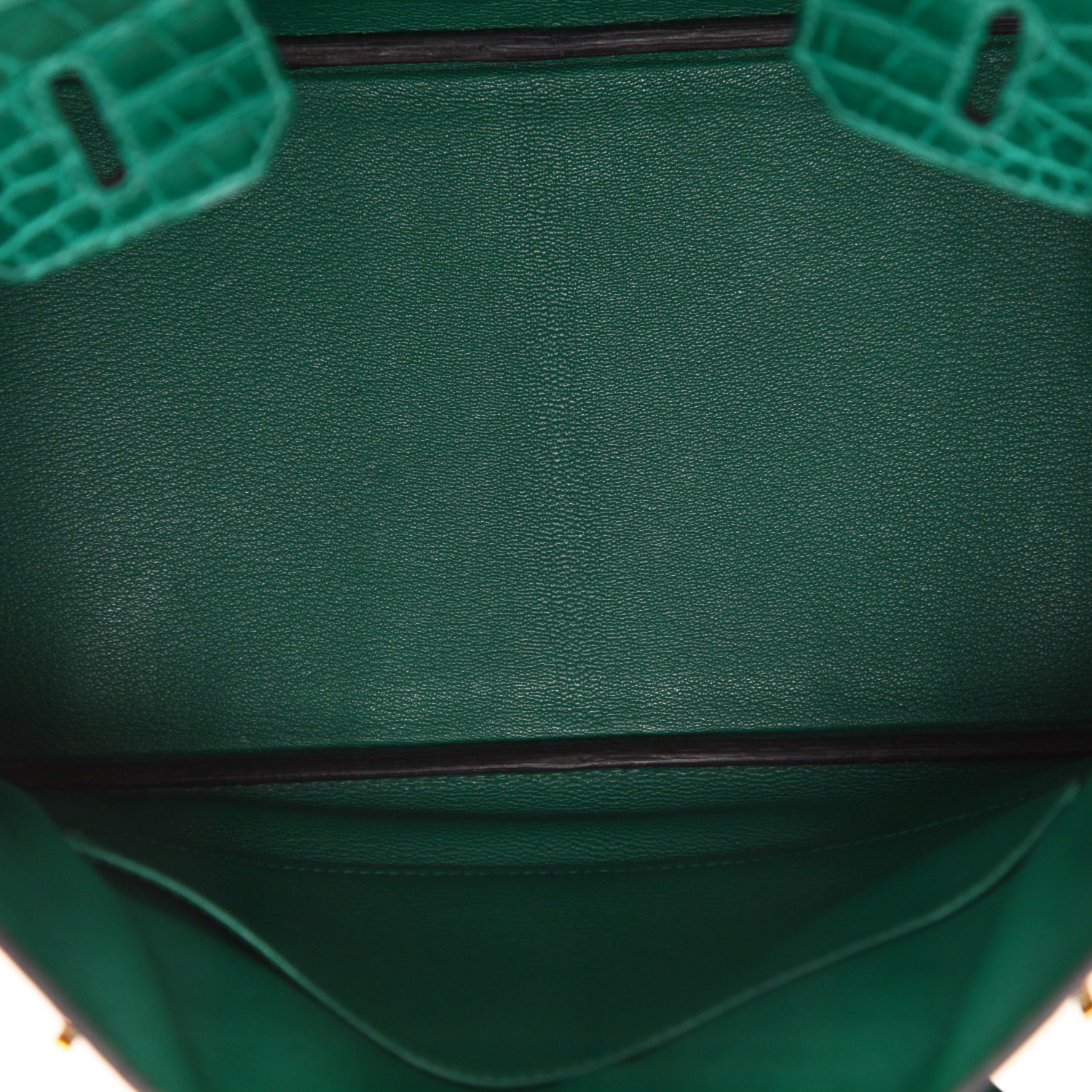 Hermès  Birkin 30 cm handbag  in Vert Emeraude niloticus crocodile - Detail D3