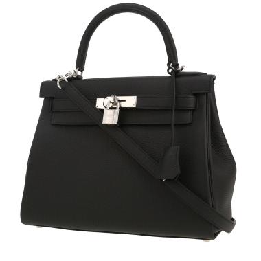 Bolso de mano Hermès  Kelly 28 cm en cuero togo negro