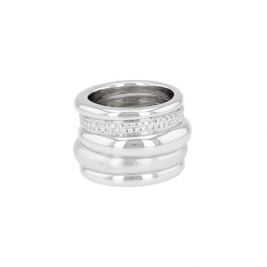 Bague Pomellato Tubolare en or blanc et diamants
