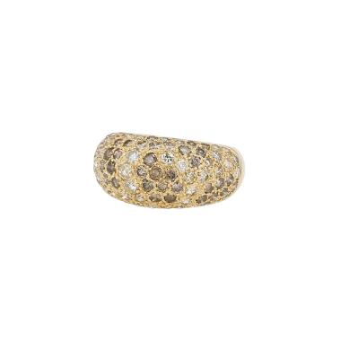 Bague Cartier Sauvage en or jaune, diamants et diamants bruns