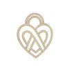 Pendentif Poiray Coeur Fil grand modèle en or jaune et diamants - 360 thumbnail
