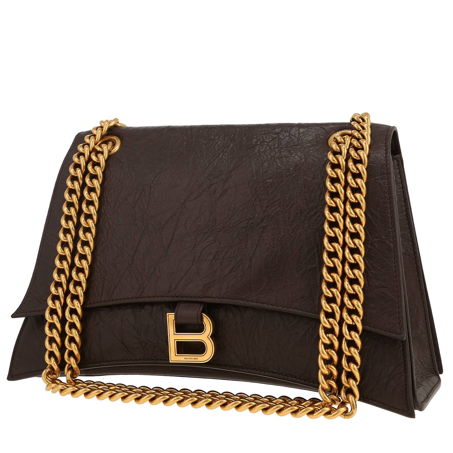 Bolso de mano Balenciaga  Hourglass en cuero marrón