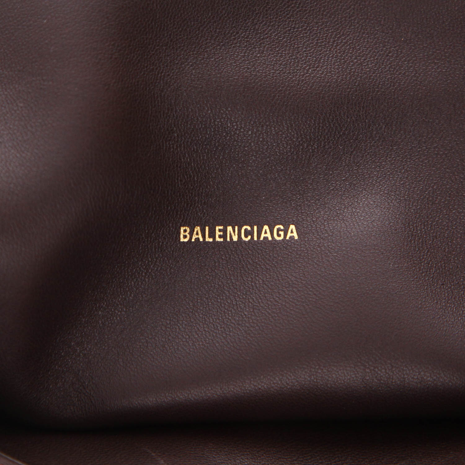 Balenciaga  Hourglass handbag  in brown leather - Detail D2