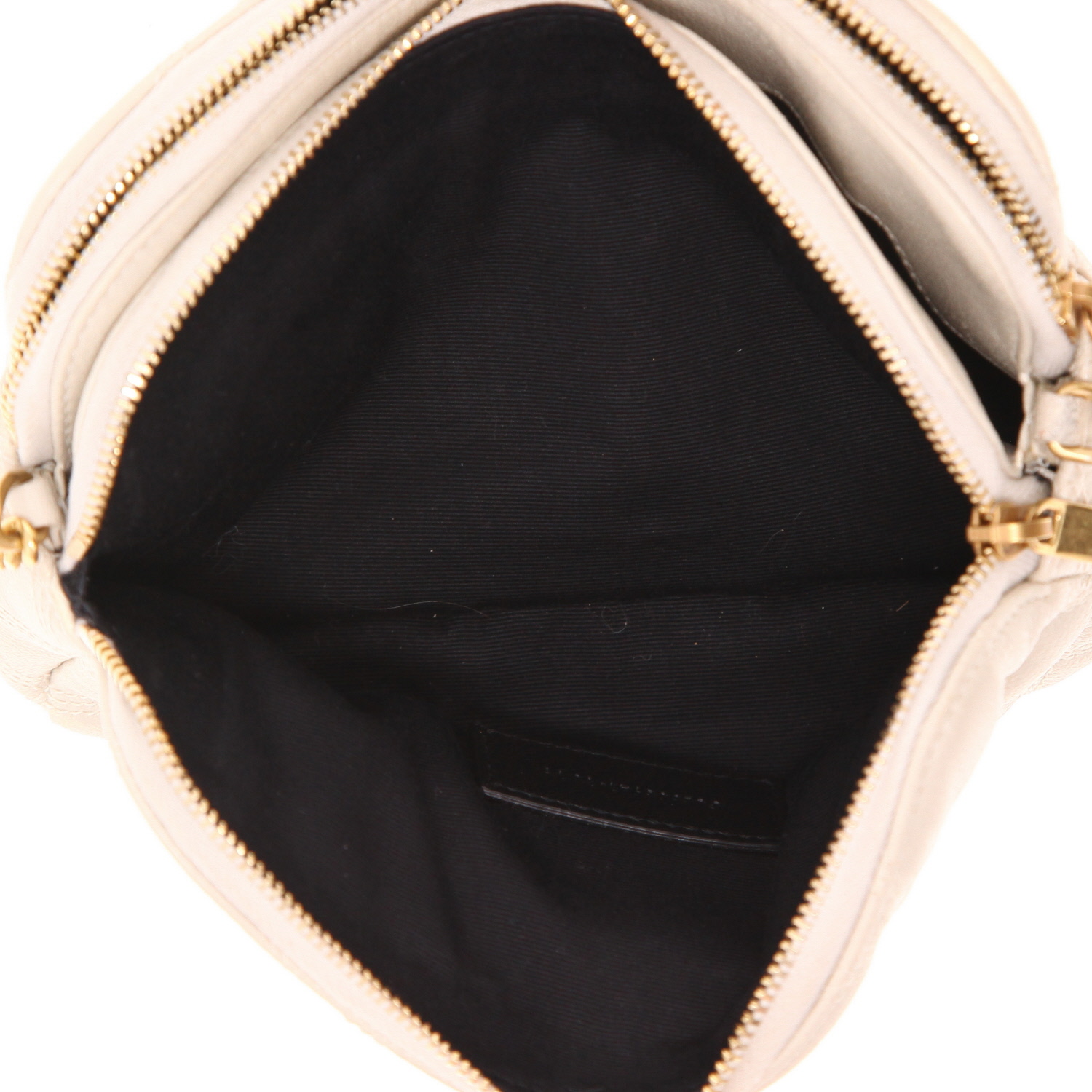 Saint Laurent  Becky shoulder bag  in ecru quilted leather - Detail D5