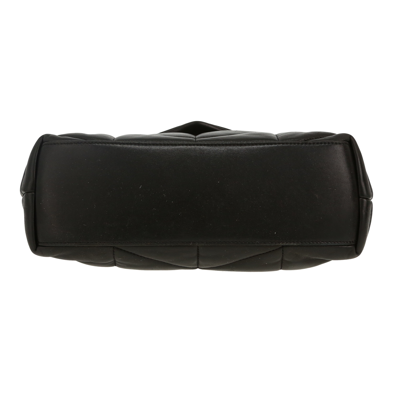 Bolso bandolera Saint Laurent  Puffer modelo mediano  en cuero acolchado negro - Detail D1