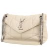 Borsa a tracolla Saint Laurent  Puffer modello piccolo  in pelle trapuntata a zigzag bianco sporco - 00pp thumbnail