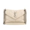 Borsa a tracolla Saint Laurent  Puffer modello piccolo  in pelle trapuntata a zigzag bianco sporco - 360 thumbnail