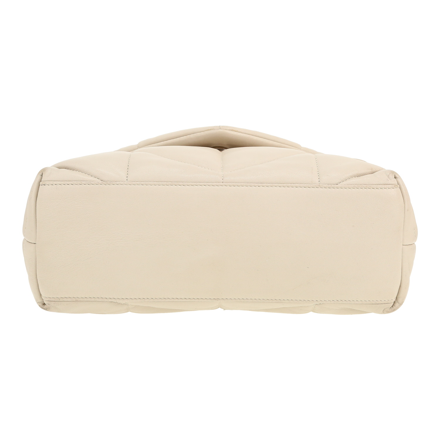 Saint Laurent  Puffer small model  shoulder bag  in off-white chevron quilted leather - Detail D1