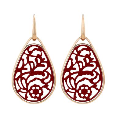 Paire de boucles d'oreilles Pomellato Victoria en or rose et résine