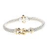 Bracciale David Yurman Cable Buckle in oro giallo, argento e granato - 360 thumbnail