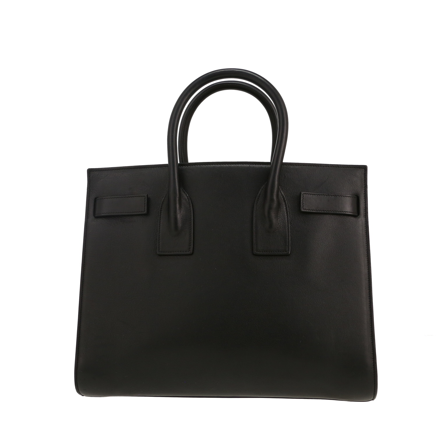 Bolso de mano Saint Laurent  Sac de jour modelo pequeño  en cuero negro - Detail D4
