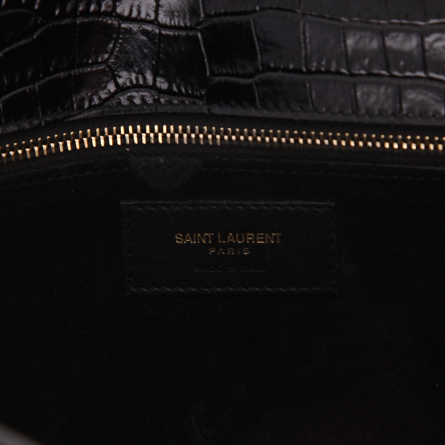 Bolso bandolera Saint Laurent  Satchel en cuero negro - Detail D2