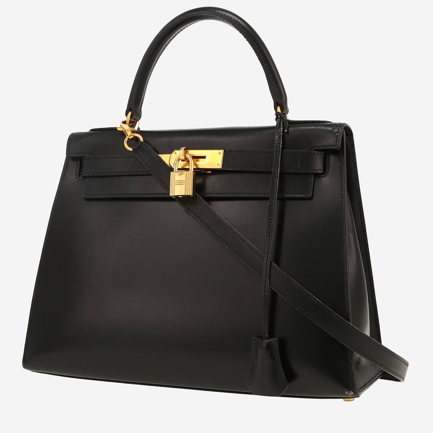 Hermès  Kelly 28 cm handbag  in black box leather