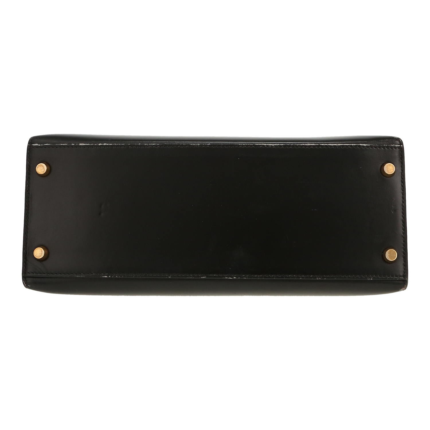 Bolso de mano Hermès  Kelly 28 cm en cuero box negro - Detail D1