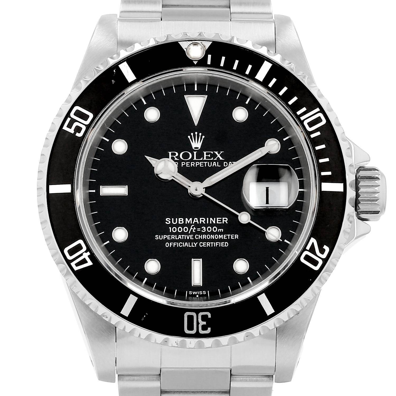 Montre Rolex Submariner Date en acier Ref: Rolex - 16610 Vers 1998 Montre Rolex Submariner Date en acier Ref: Rolex - 16610 Vers 1998