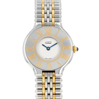 Montre Cartier Must 21 en plaqué or et acier Ref: Cartier - 9011  Vers 1990