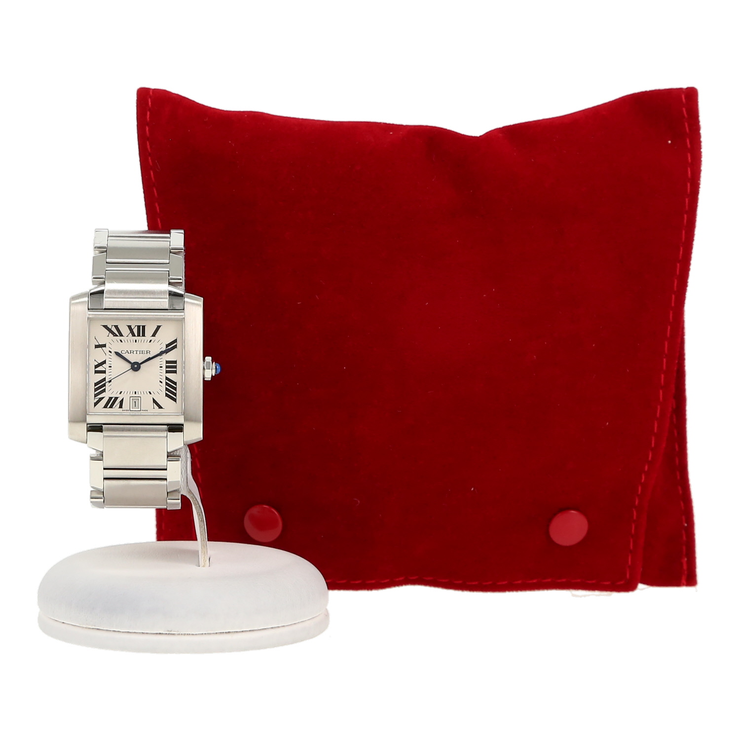 Montre Cartier Tank Française en acier Ref: Cartier - 2302  Vers 2000 - Detail D2