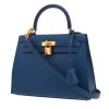 Borsa Hermès  Kelly 25 cm in vitello Madame blu - 00pp thumbnail