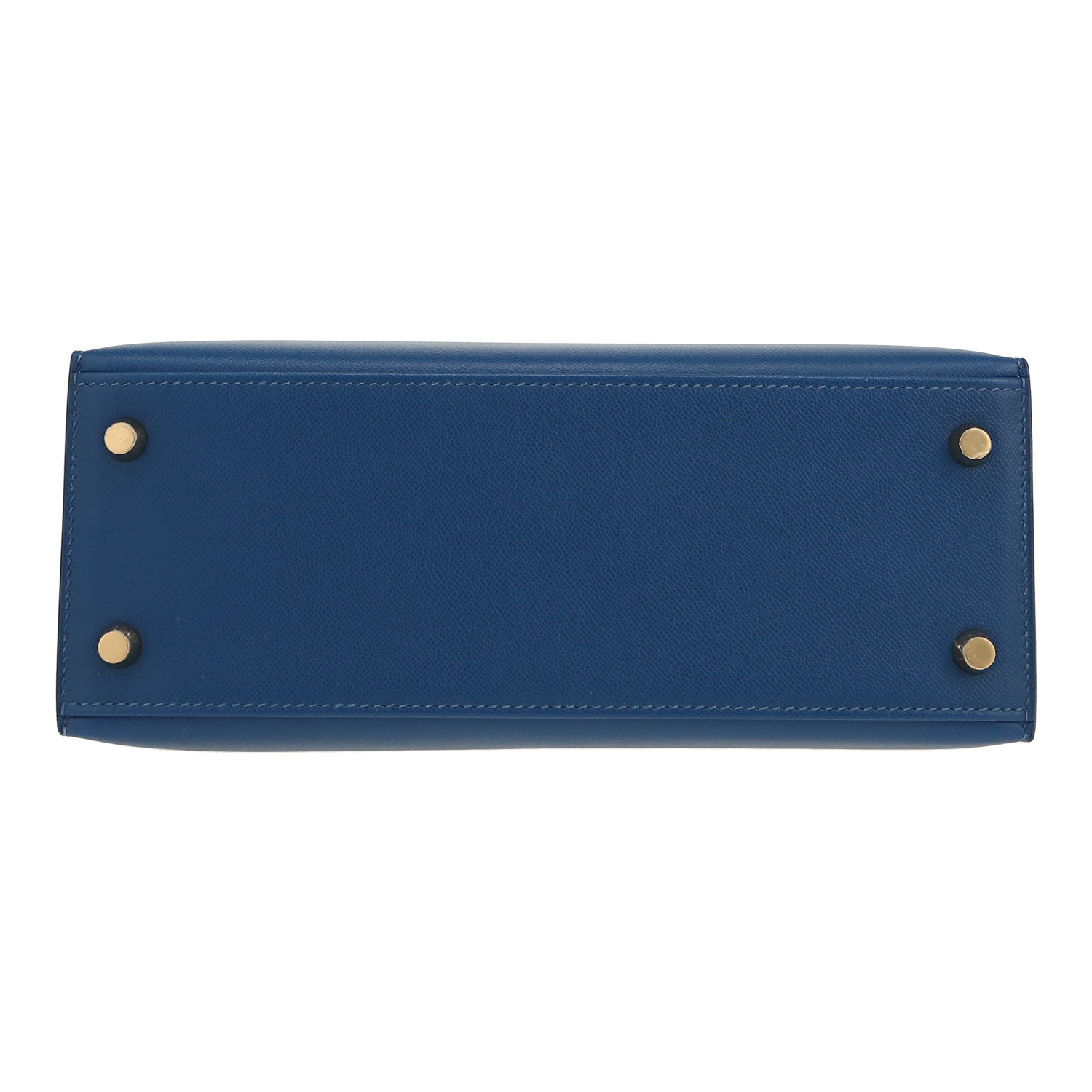 Hermès  Kelly 25 cm handbag  in blue Madame calfskin - Detail D1