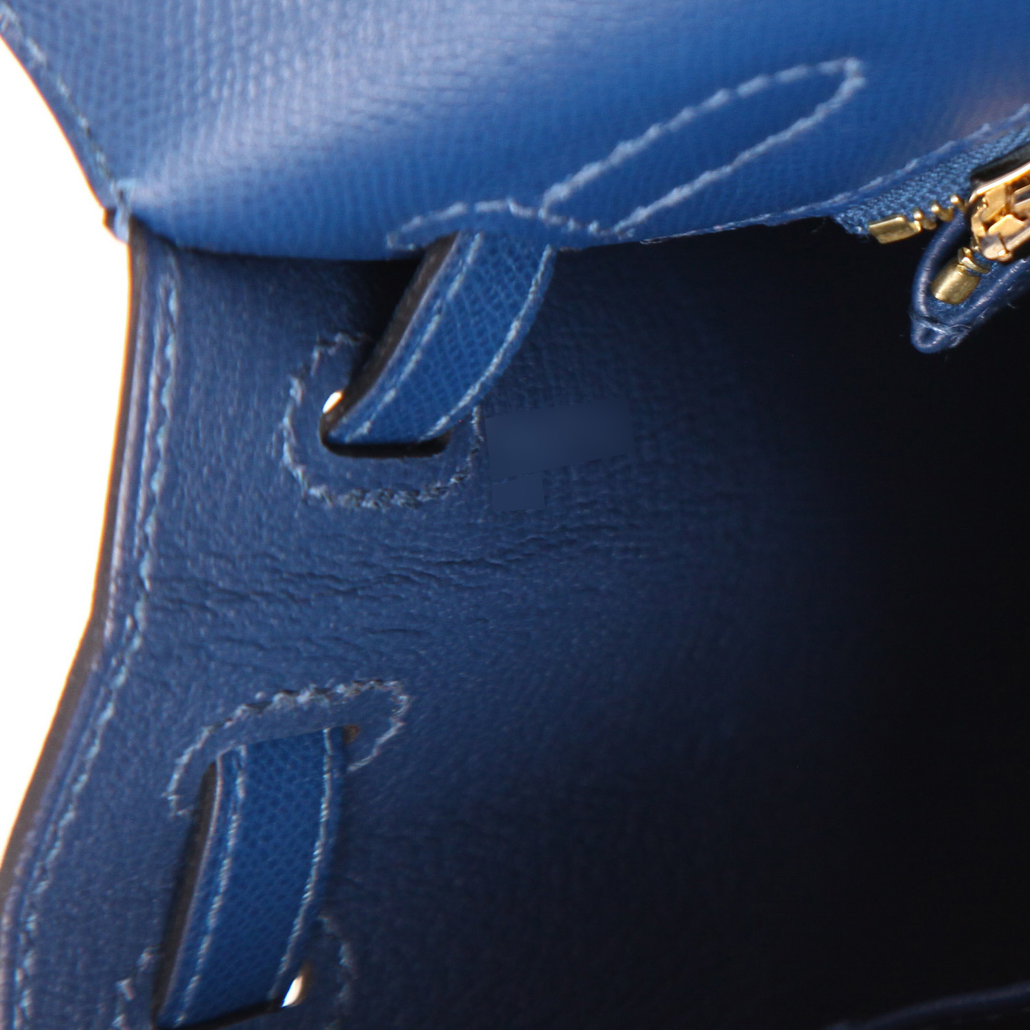 Borsa Hermès  Kelly 25 cm in vitello Madame blu - Detail D4