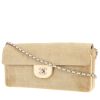 Bolso de mano Chanel  Choco bar en lona acolchada beige y cuero beige - 00pp thumbnail