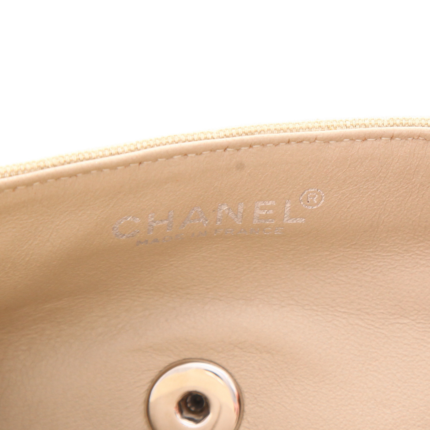 Borsa Chanel  Choco bar in tela trapuntata beige e pelle beige - Detail D2