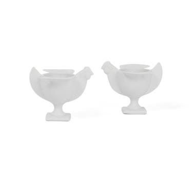 François-Xavier Lalanne (1927-2008), Pair of 'Poules' egg cups - circa 1990