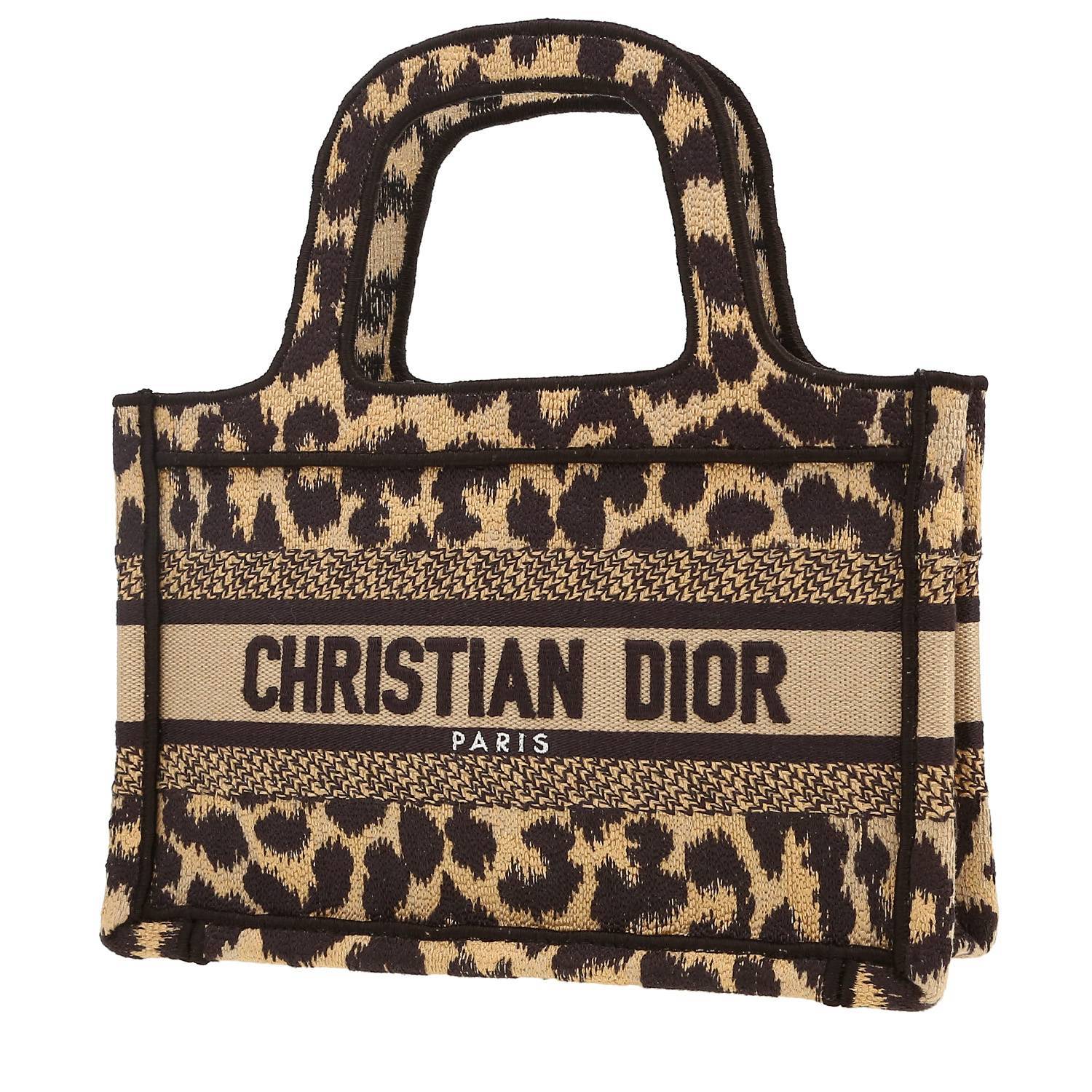 Dior  Book Tote mini  handbag  in beige and black canvas