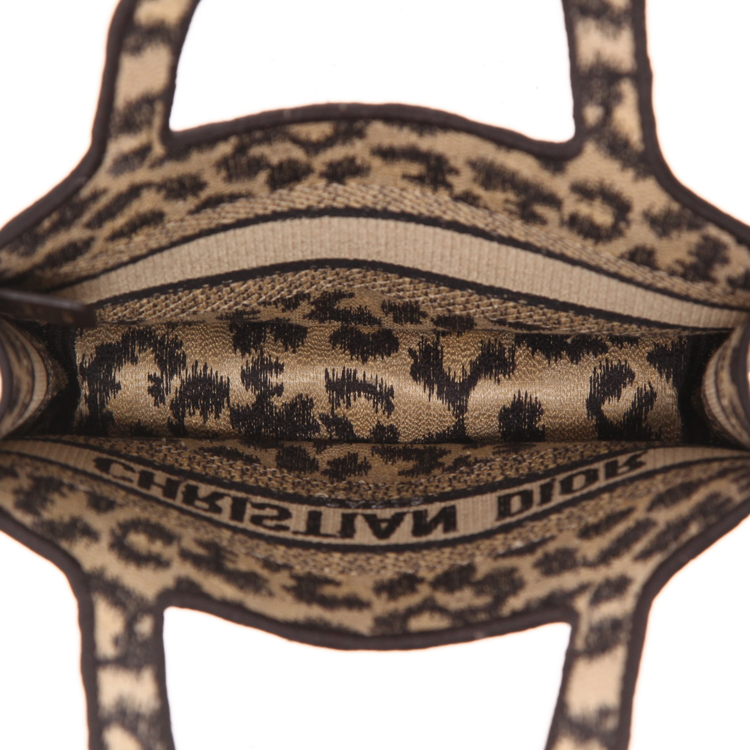 Dior  Book Tote mini  handbag  in beige and black canvas - Detail D3