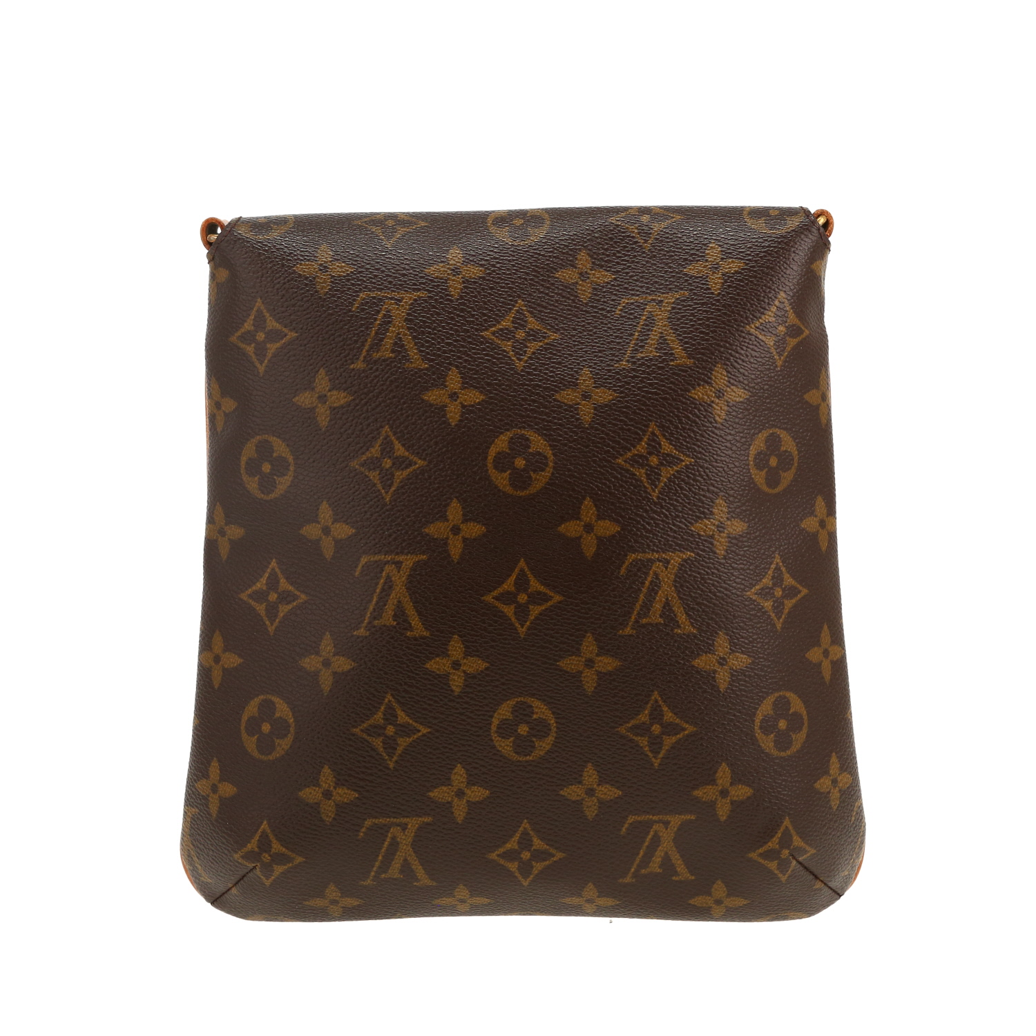 Borsa a tracolla Louis Vuitton  Musette in tela monogram marrone e pelle naturale - Detail D4
