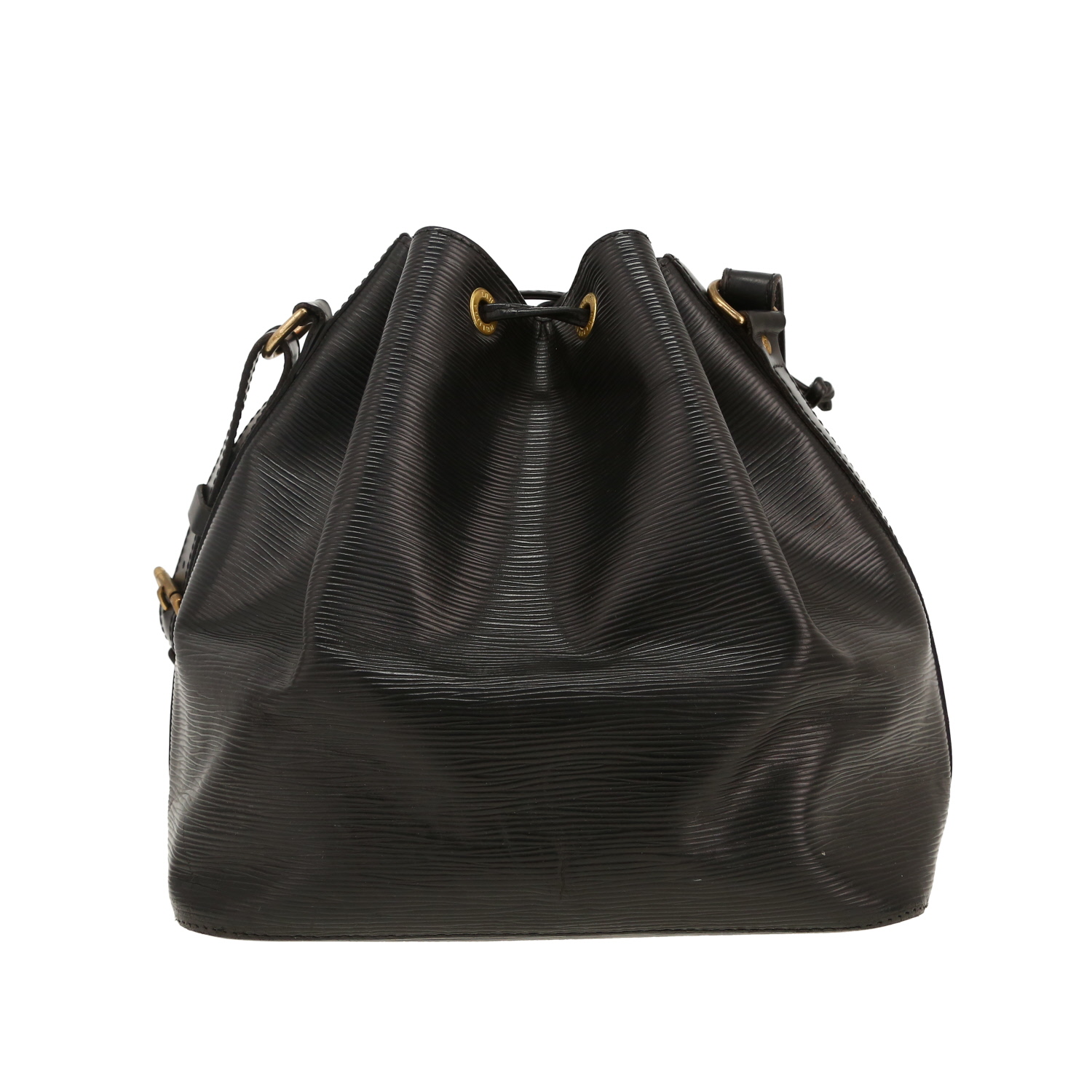 Sac cabas Louis Vuitton Noé petit modèle en cuir épi noir - Detail D4