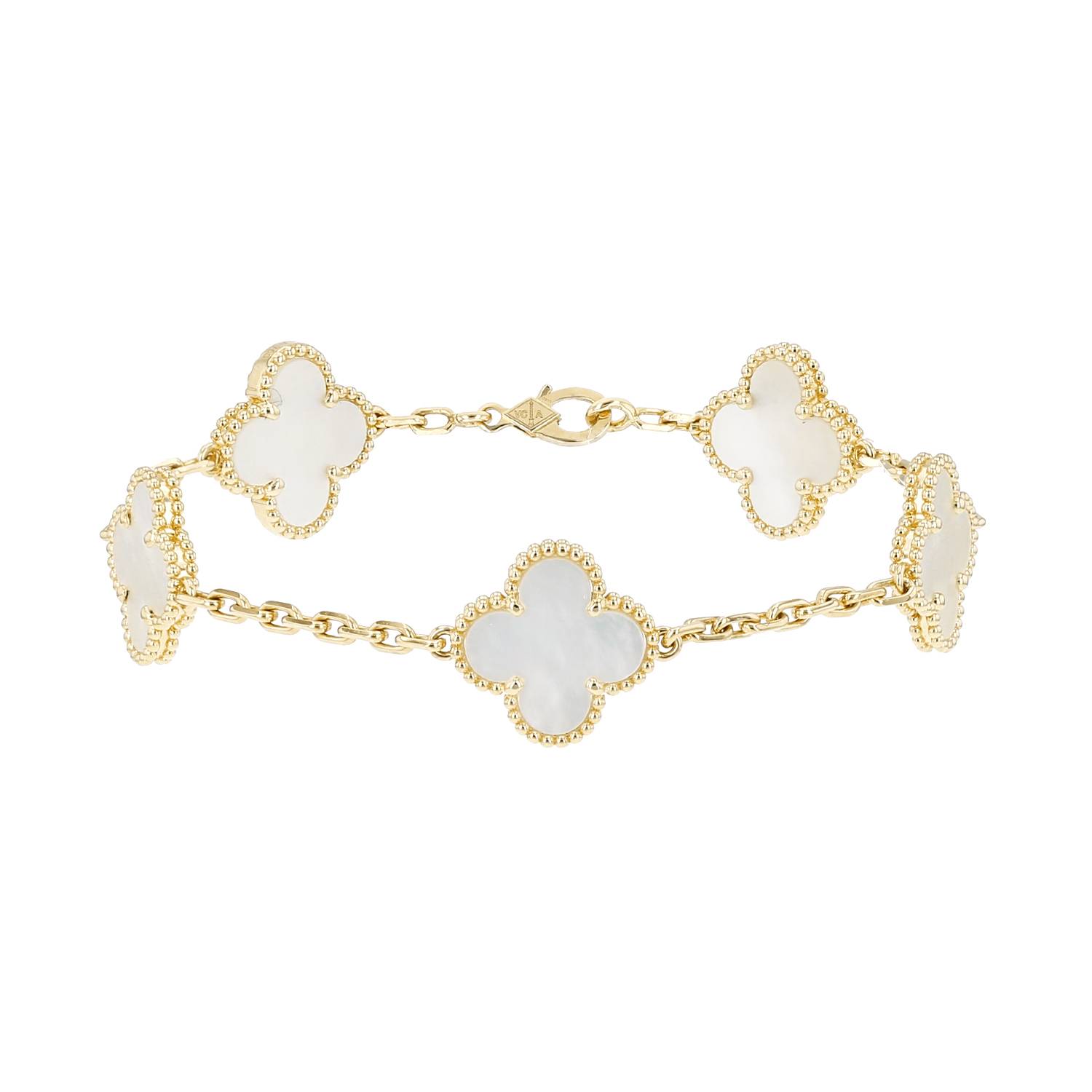 Brazalete Van Cleef & Arpels Vintage Alhambra de oro amarillo y nácar