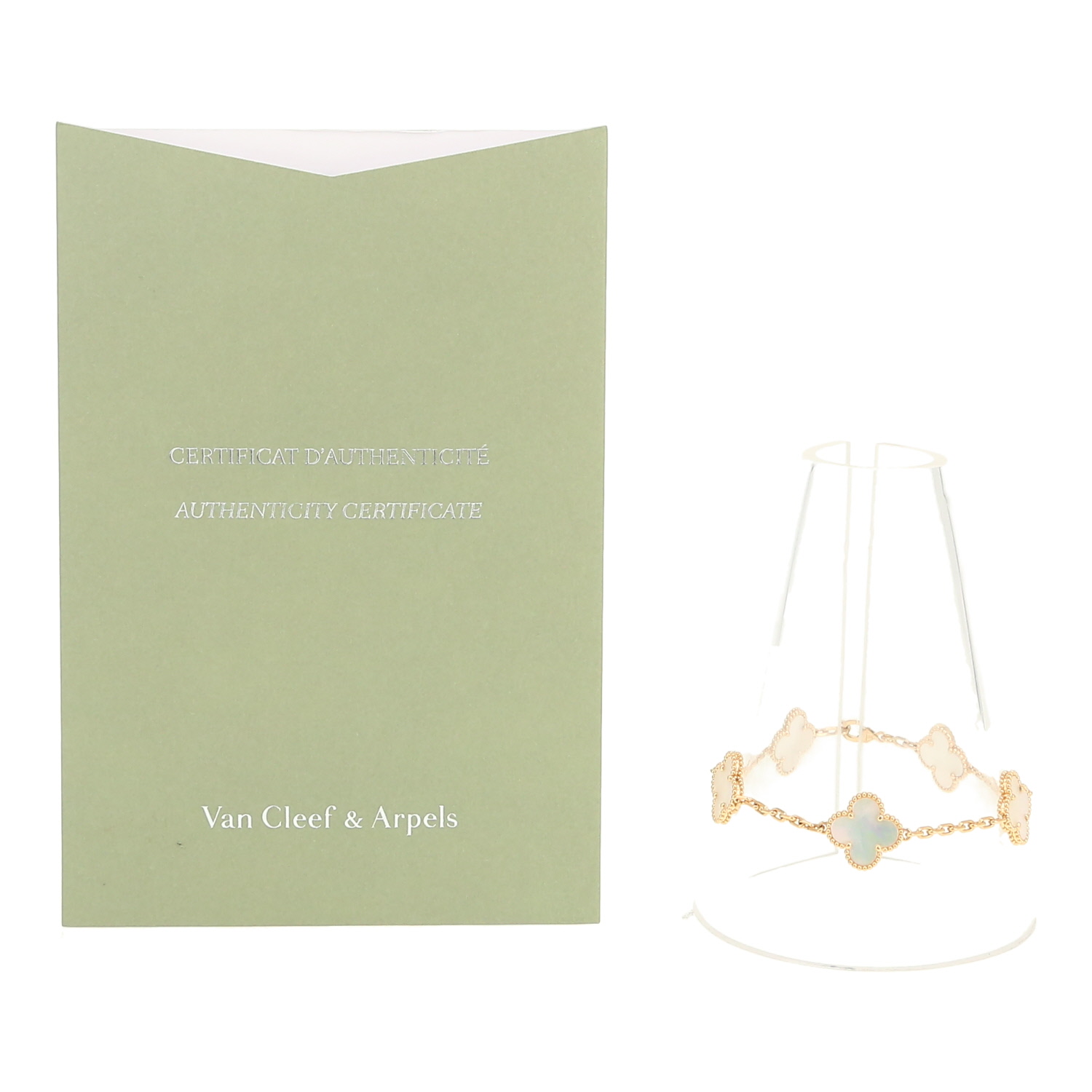 Van Cleef & Arpels Vintage Alhambra bracelet in yellow gold and mother of pearl - Detail D2