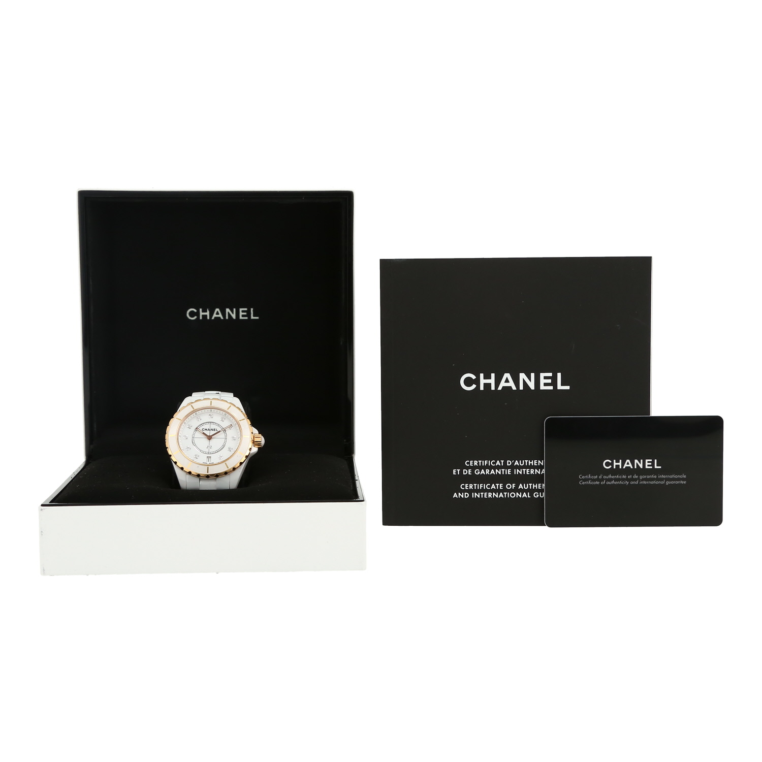 Reloj Chanel J12 Joaillerie de cerámica blanca y oro y acero Ref: Chanel - H2180  Circa 2013 - Detail D2